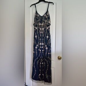 Beautiful Elegant Couture Custom Design Navy Blue Gown Dress